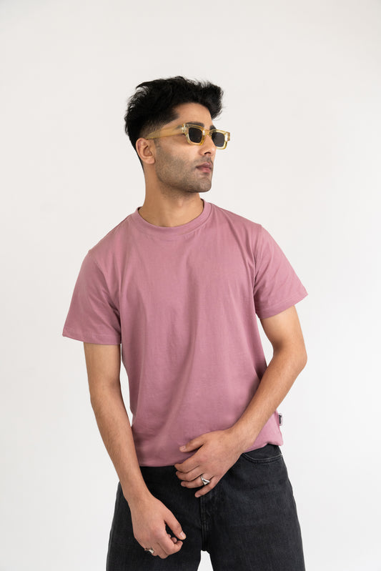 Mens Dusty Rose Classic Crew Neck - Hippikart