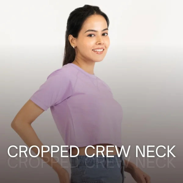 Womens-Cropped Crew Neck