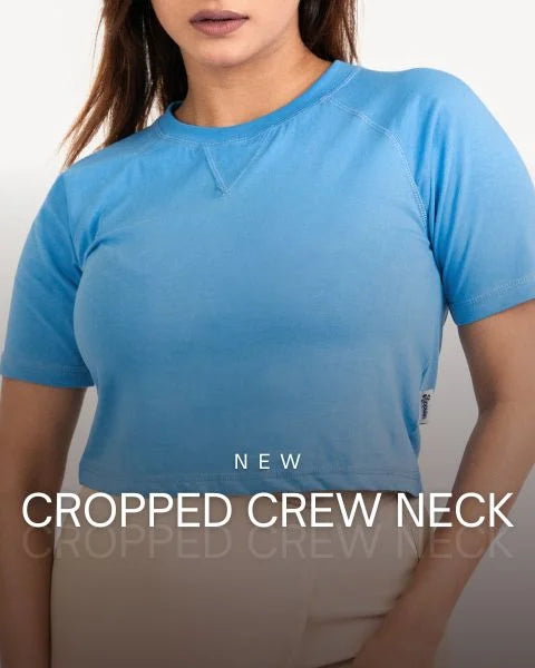 Womens-Cropped Crew Neck