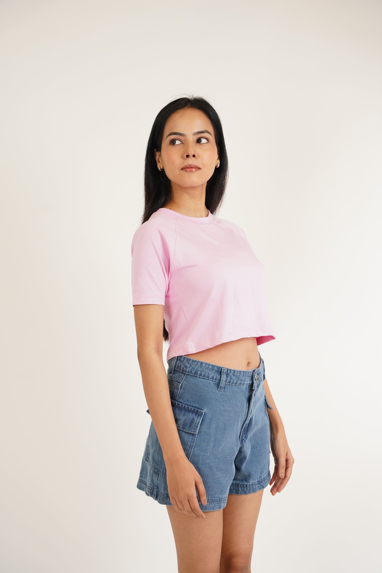 Womens-Cropped Crew Neck