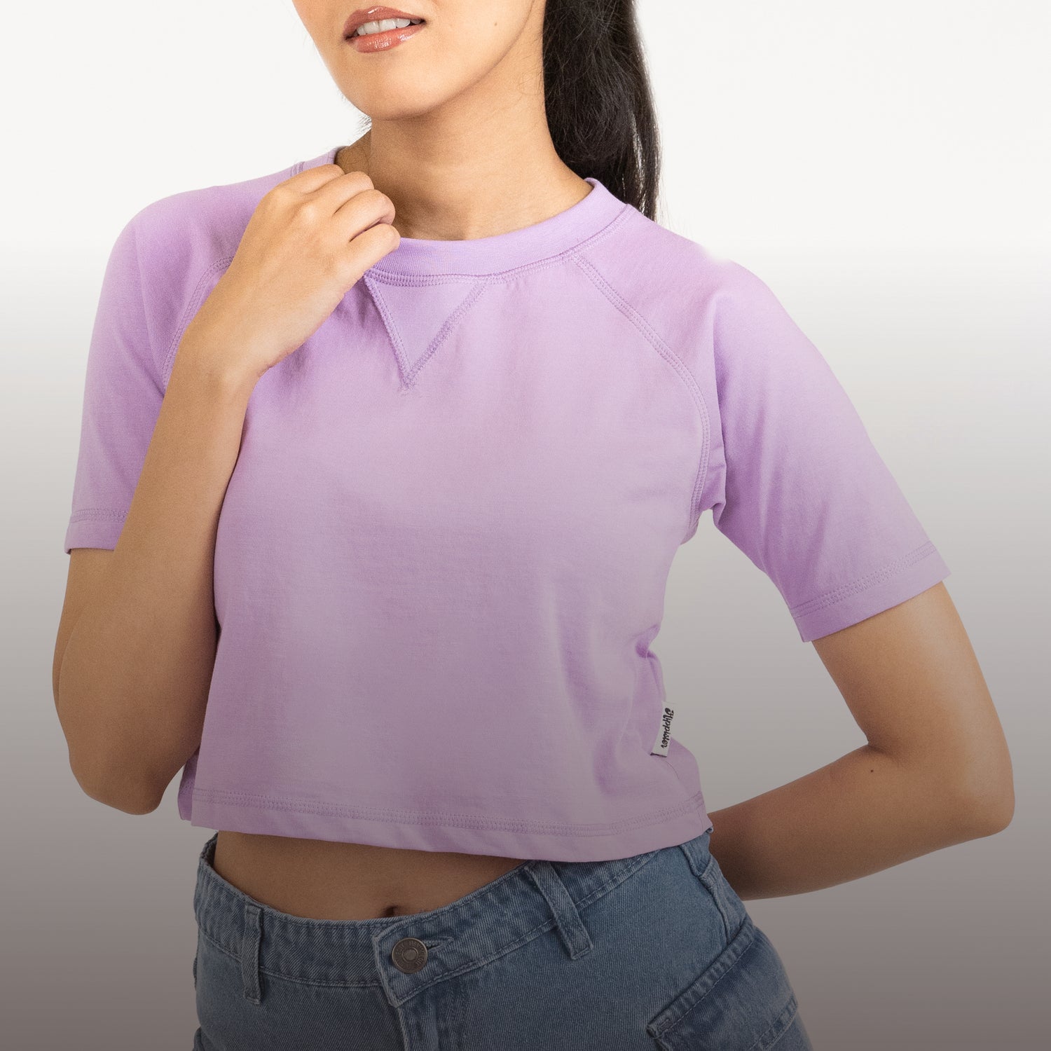 Womens-Cropped Crew Neck