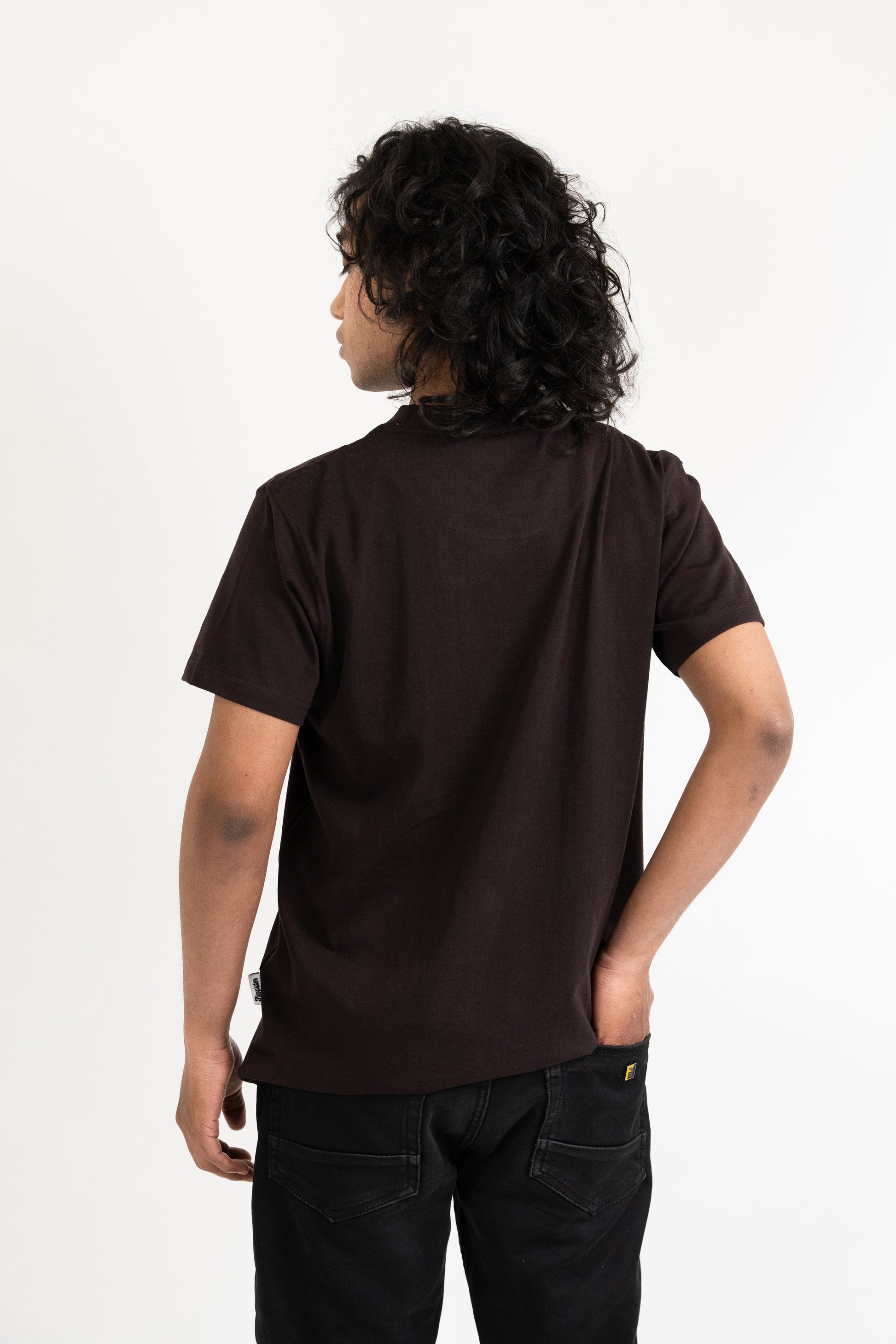 Mens Coffee Brown Classic Crew Neck - Hippikart