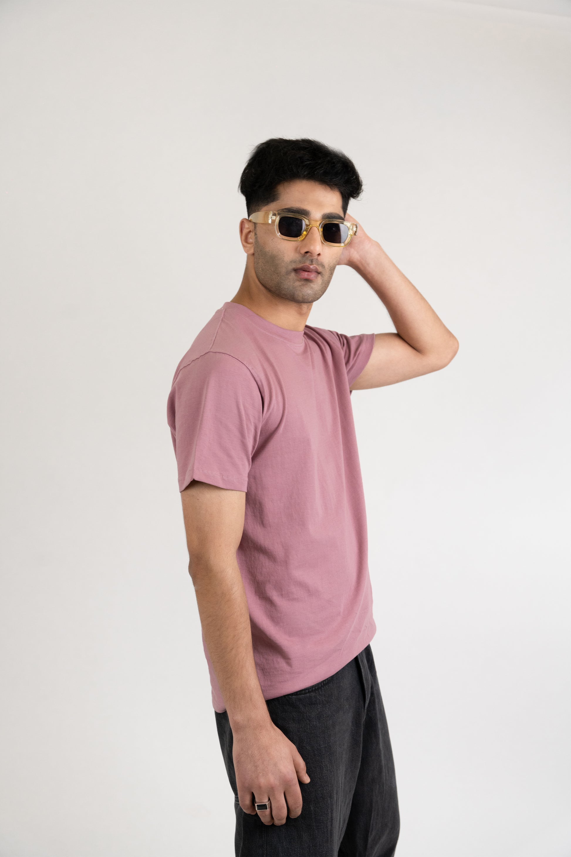 Mens Dusty Rose Classic Crew Neck - Hippikart