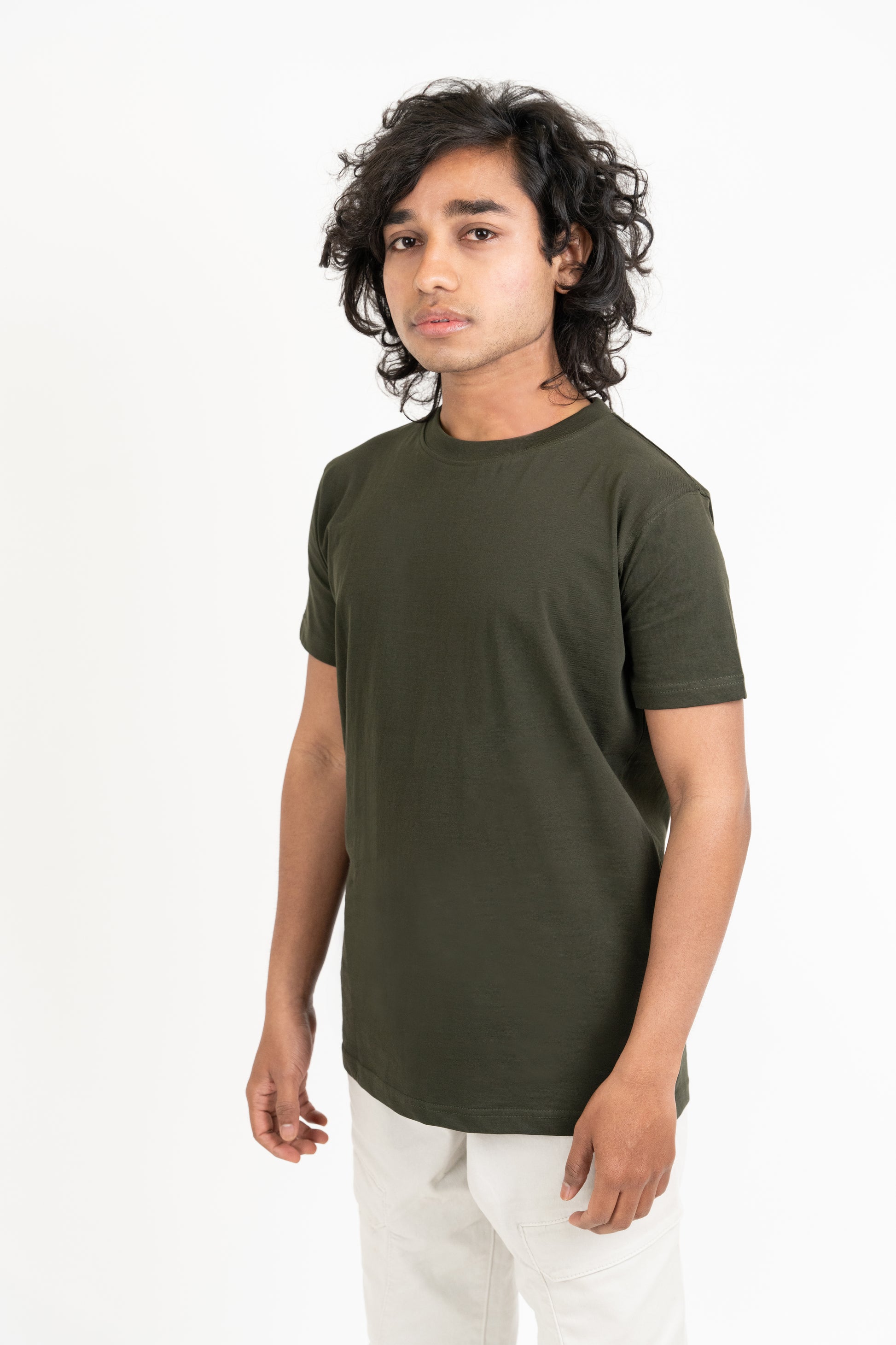 Mens Forest Green Classic Crew Neck - Hippikart