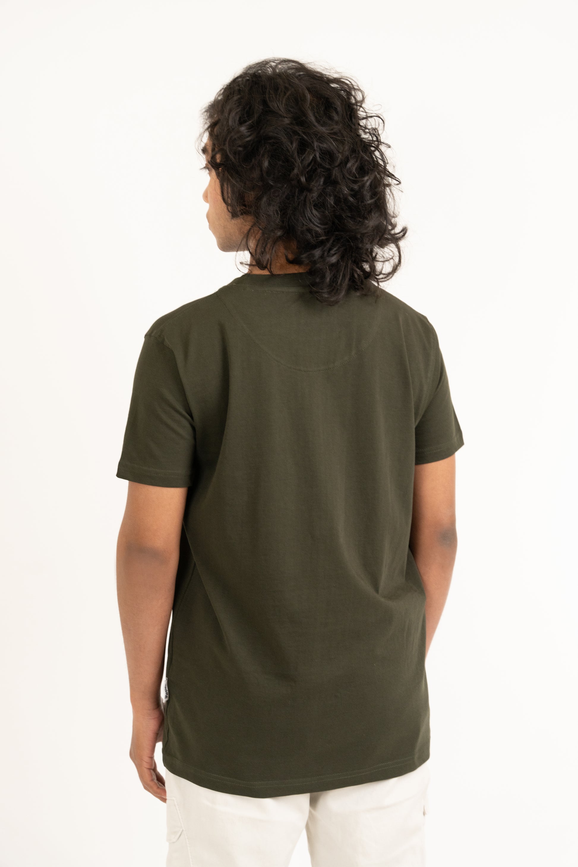 Mens Forest Green Classic Crew Neck - Hippikart