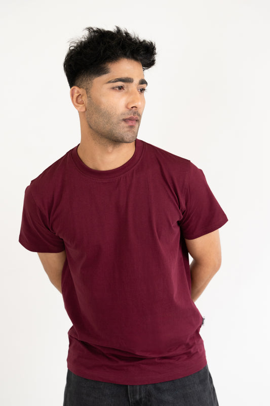 Mens Maroon Classic Crew Neck - Hippikart