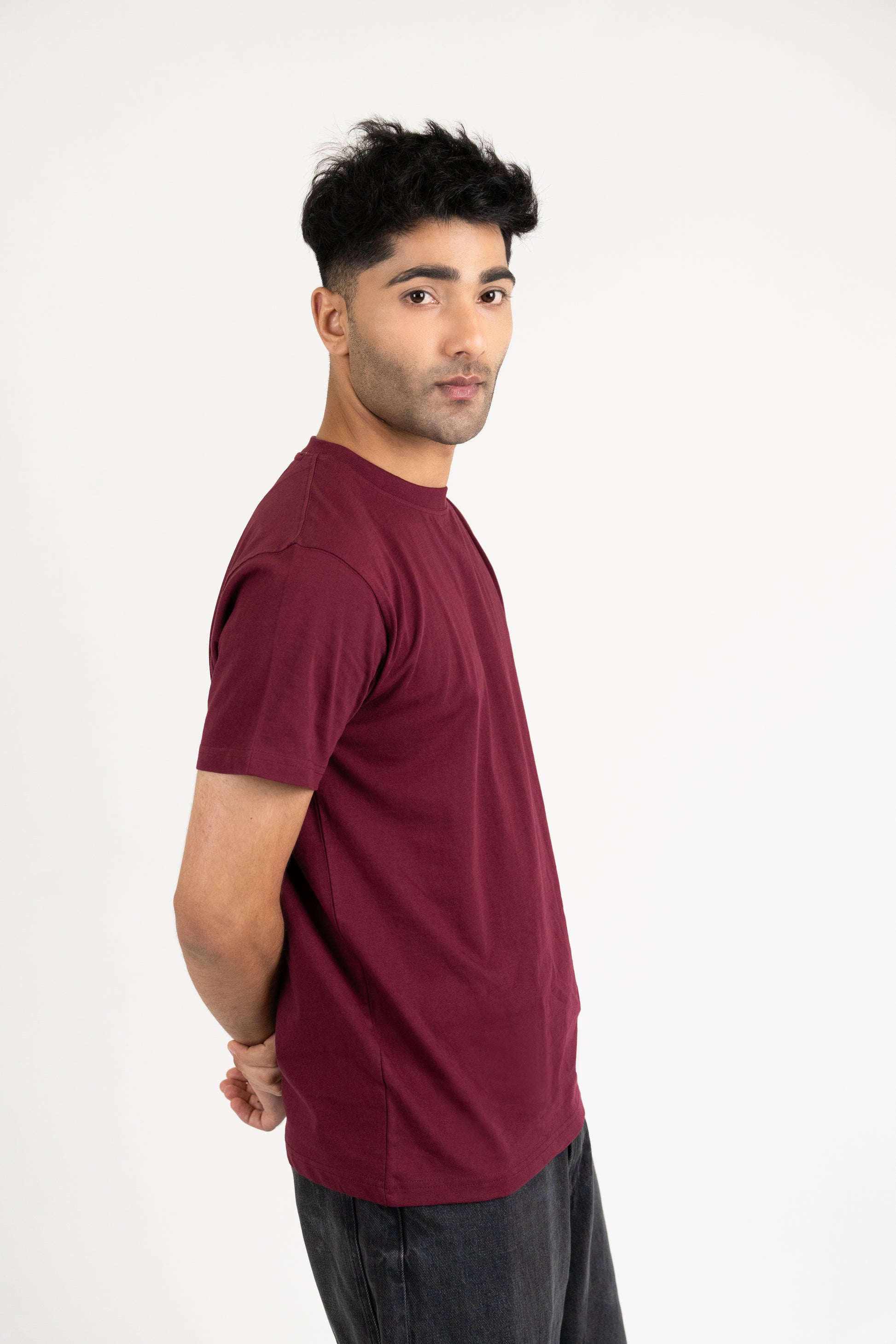 Mens Maroon Classic Crew Neck - Hippikart