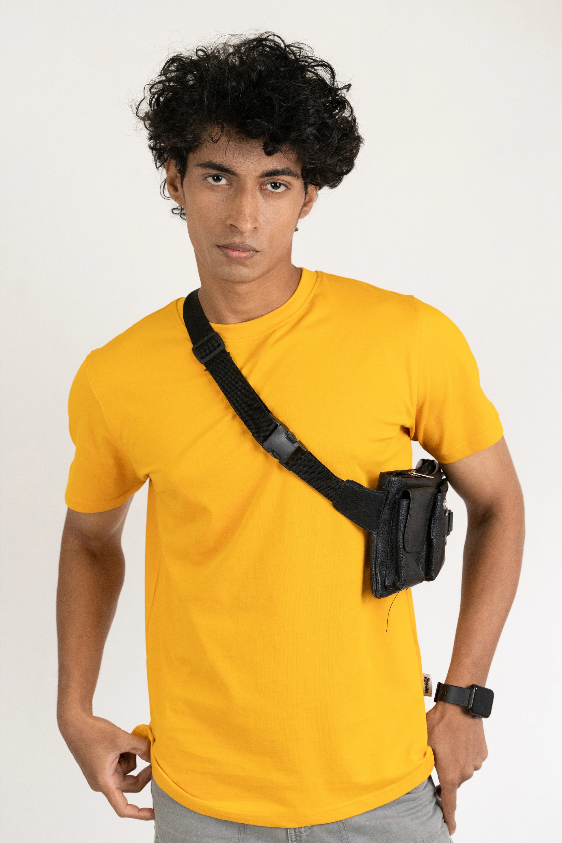 Mens Musterd Yellow Classic Crew Neck - Hippikart