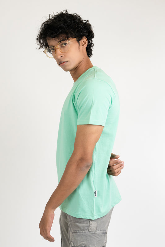 Mens Pastel Green Classic Crew Neck - Hippikart