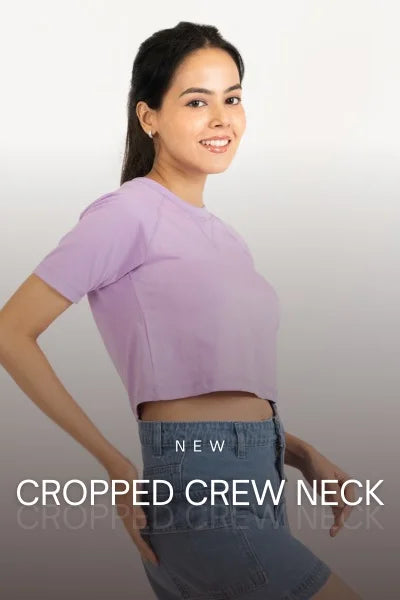 Womens-Cropped Crew Neck