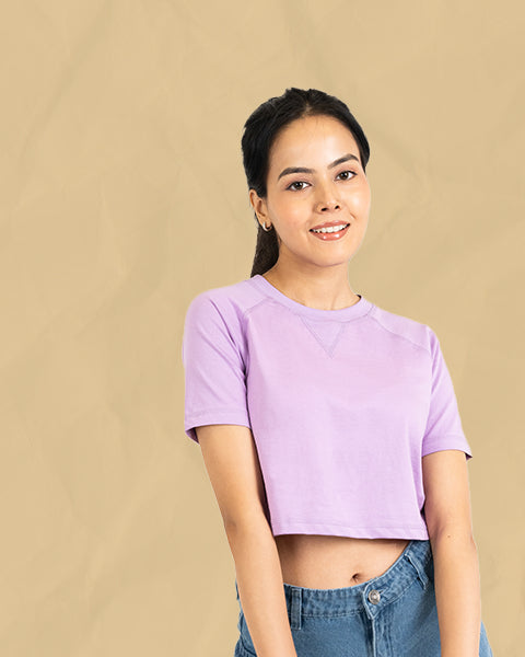 Womens-Cropped Crew Neck