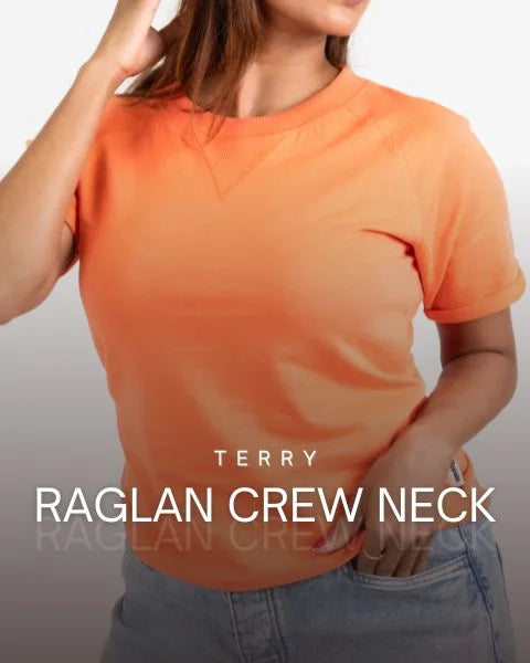 Womens-Terry Raglan Crew Neck