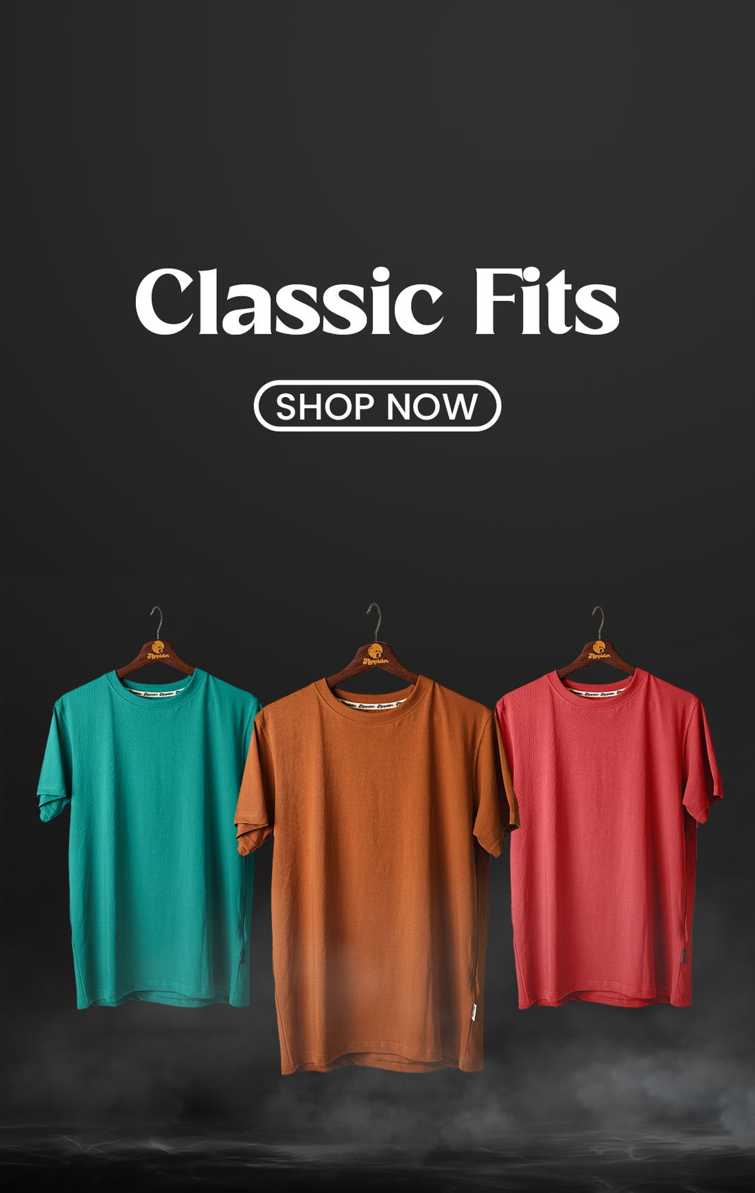 Men’s fashion banner promoting new arrivals with a minimalistic layout.